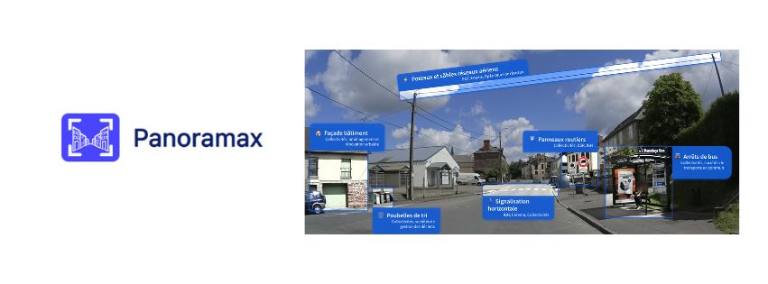 image de panoramax représentant tout ce qu'une collectivité peut voir comme intérêt (arrêt de bus, éclairage...)